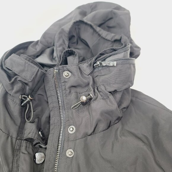 Michael Kors Women's Black Anorak Hooded Rain Parka Jacket Size Small - Picture 6 of 11